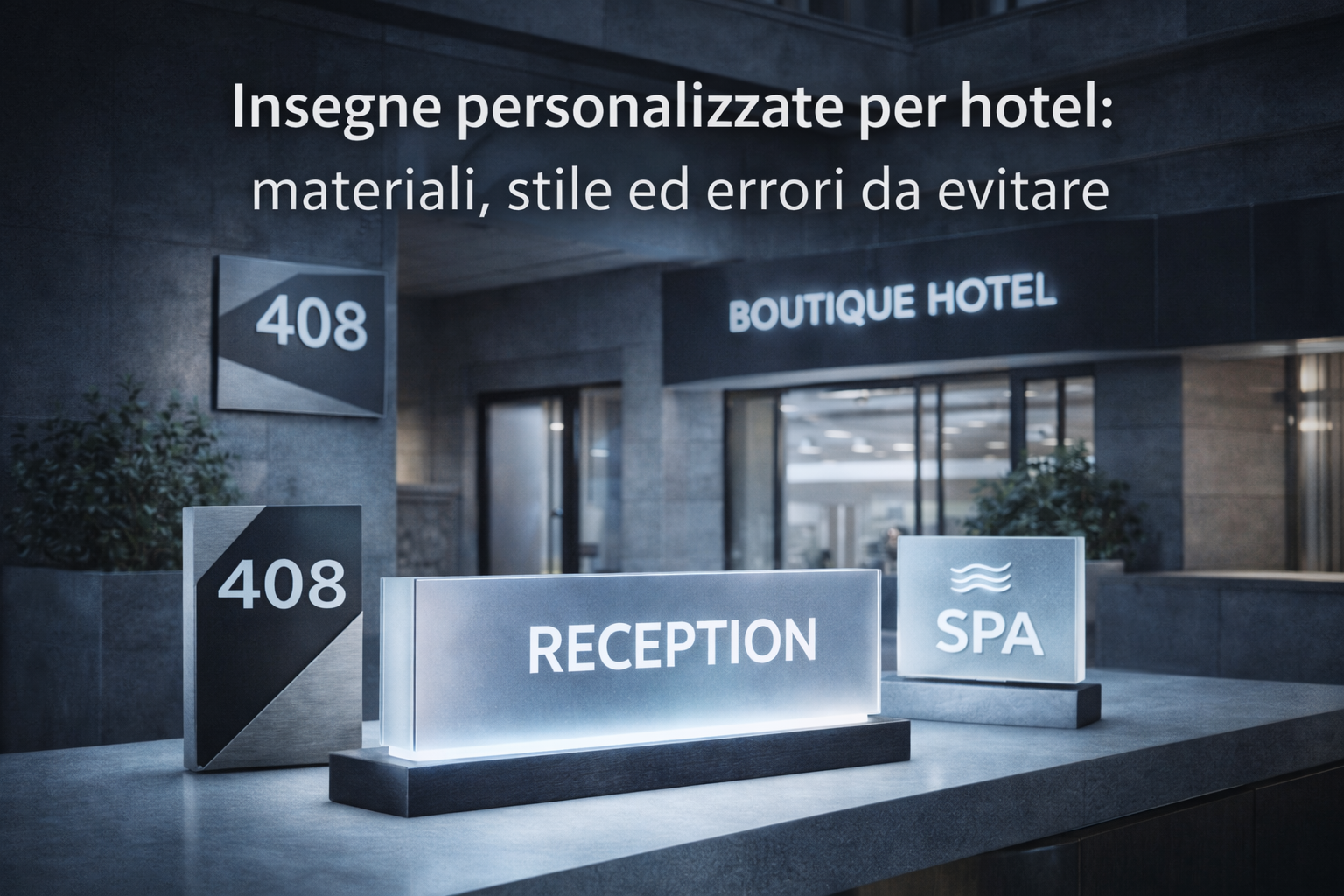 Insegne personalizzate per hotel: materiali, stile ed errori da evitare