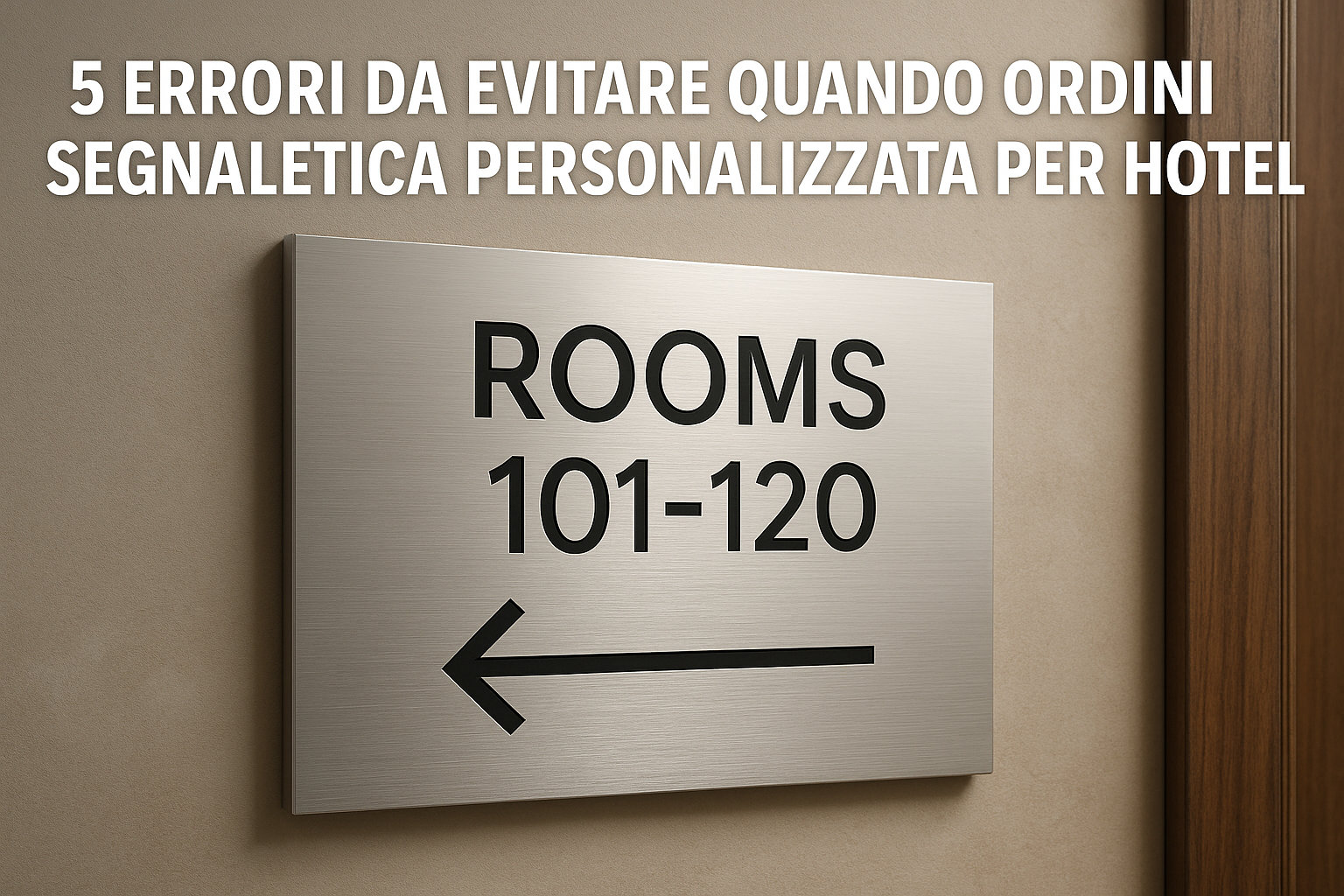 Scegliere materiali inadeguati compromette la qualità della segnaletica personalizzata per hotel