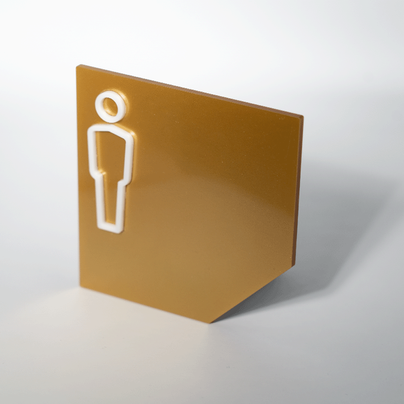 targhetta senaletica servizi igienici realizzata in plexiglass