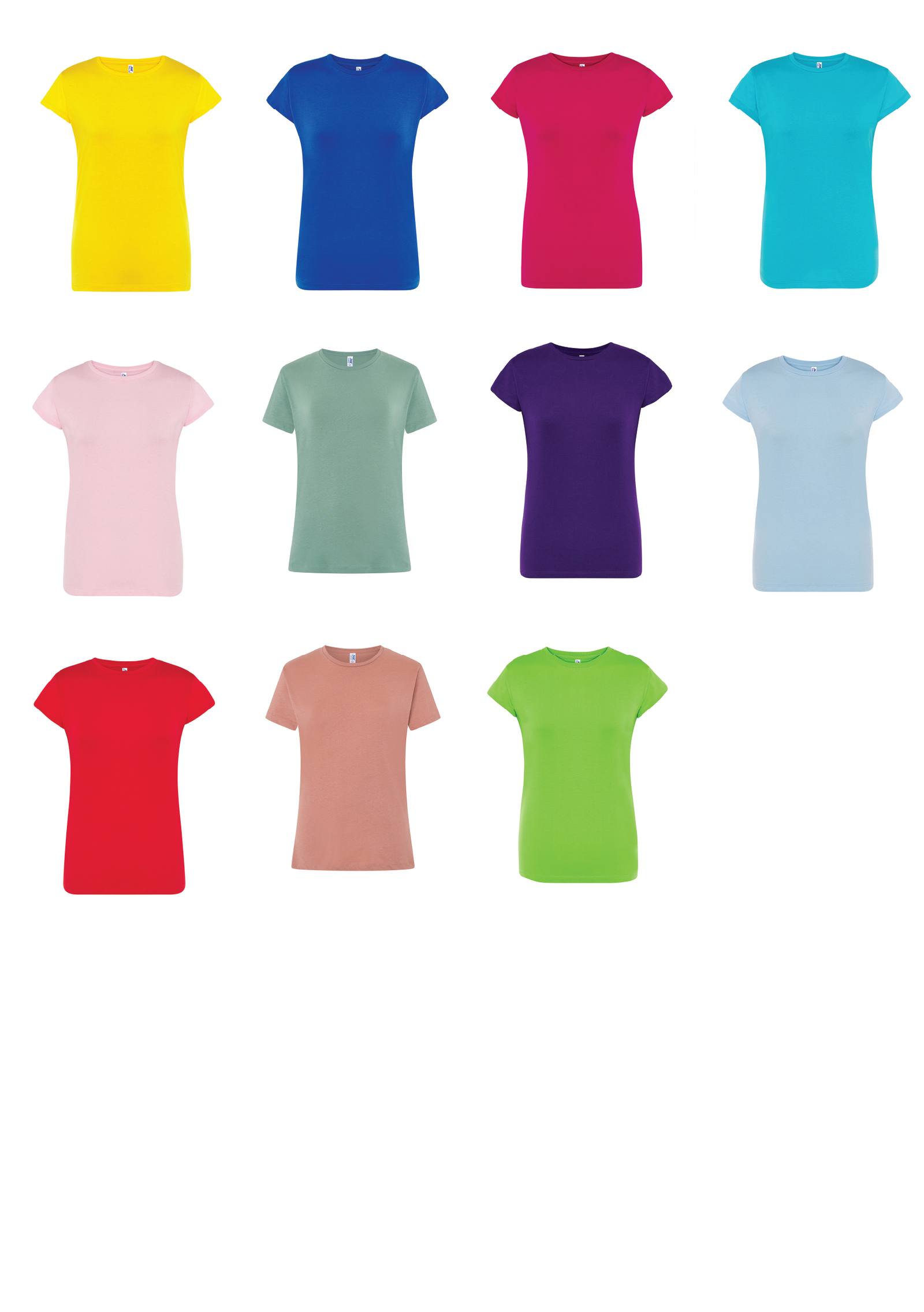 diverse tipologie di colorazioni per t-shirt da donna