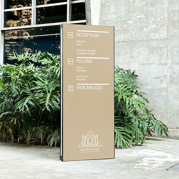 Totem direzionale per spazi pubblici linea mercury