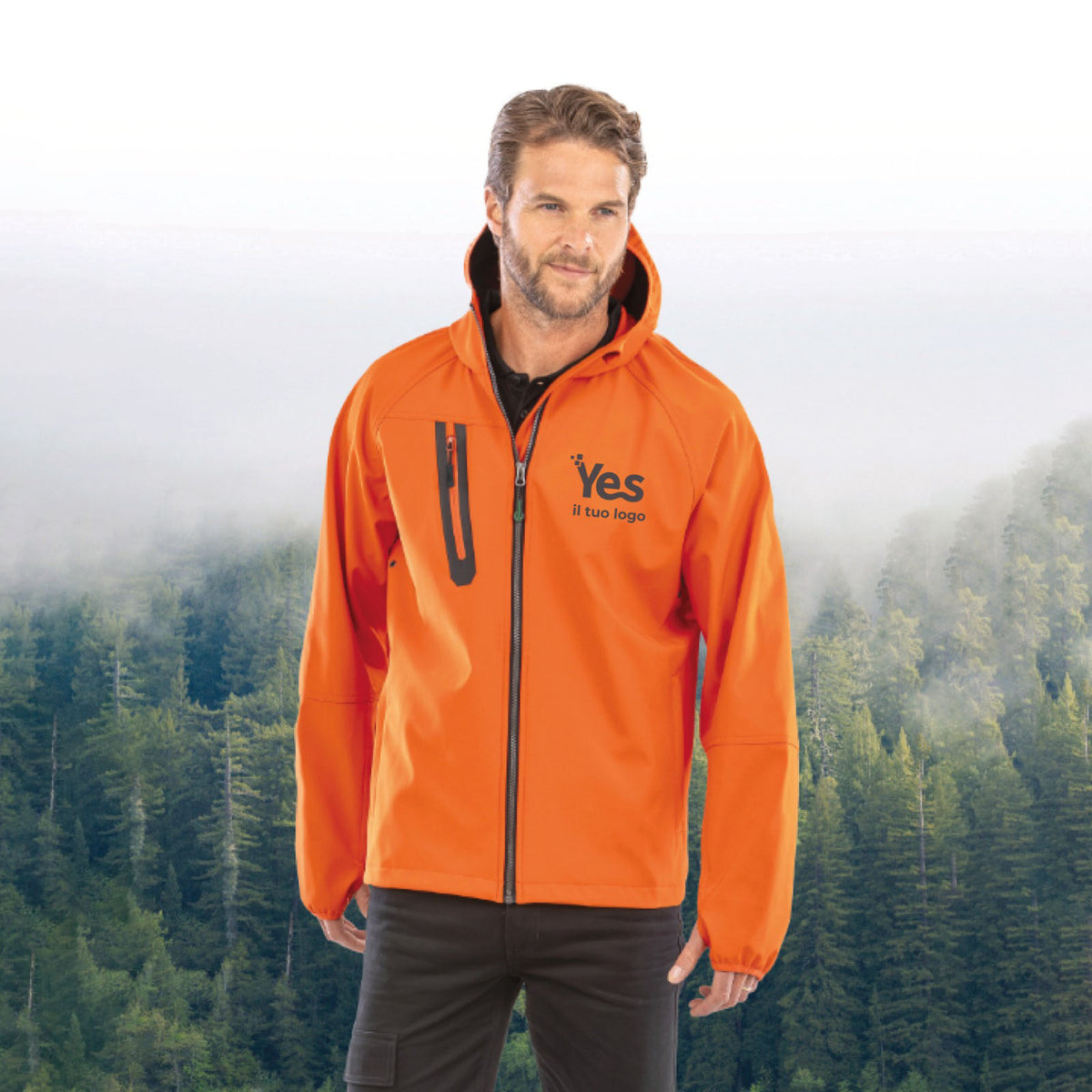 Giacca con cappuccio softshell personalizzata - JHK