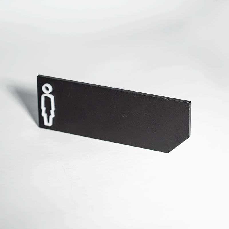 Segnaletica nera per WC realizzata in plexiglass