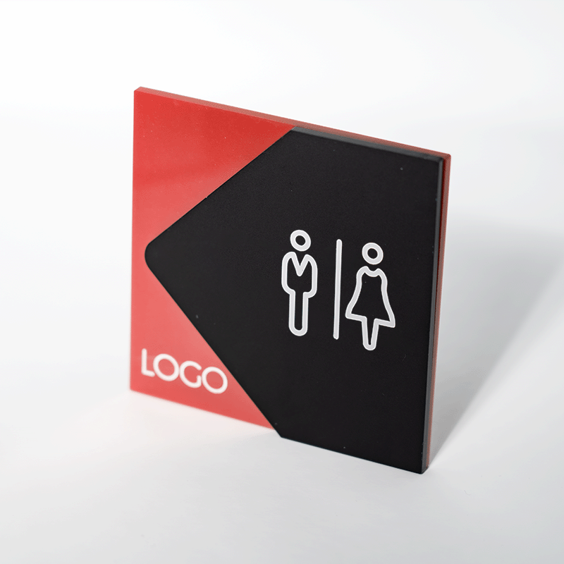 Segnaletica servizi igienici per hotel realizzati in plexiglass