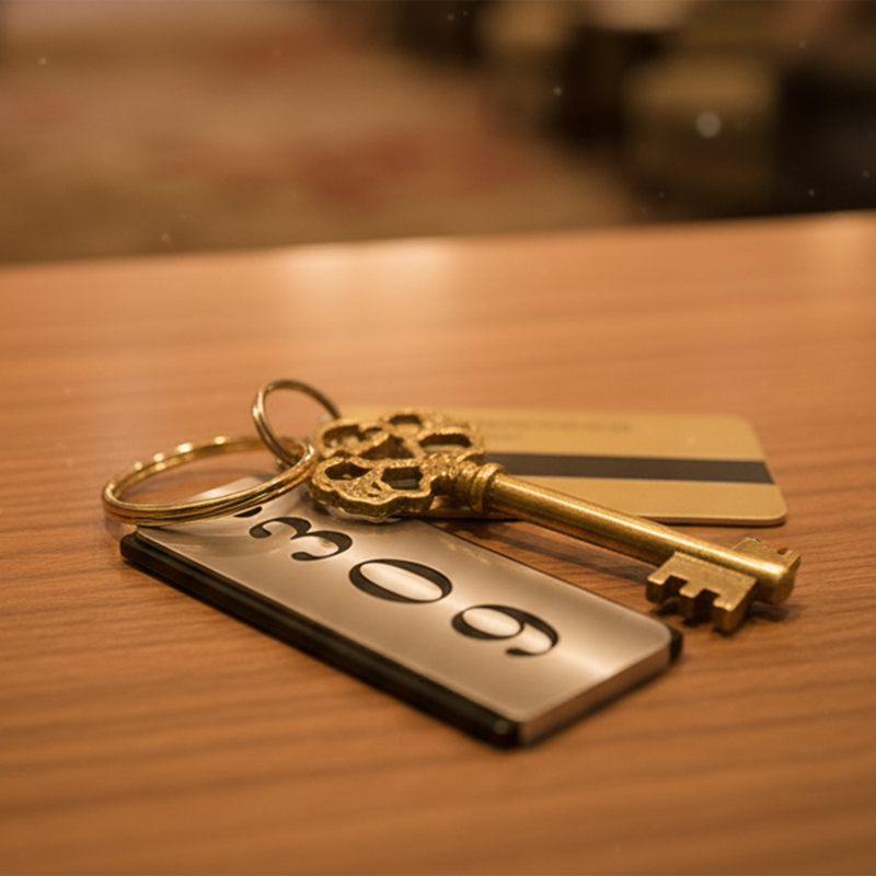 Porta chiave personalizzato numero camera per hotel